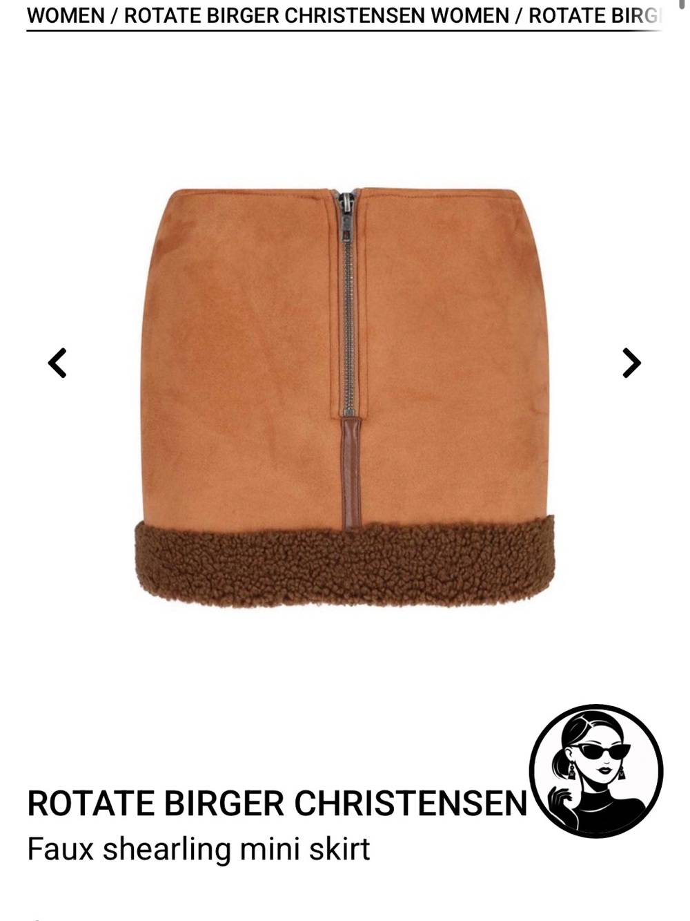 Rotate Birger Christensen Tan Faux Shearling Mini Skirt